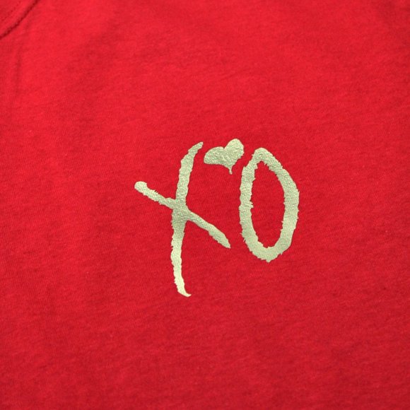The Weeknd XO Gold Pocket Logo Red T Shirt - Picture 2 of 3